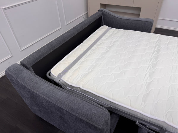 Optimus 3 Seater Grey Fabric Sofa Pull Out Bed Including Mattress