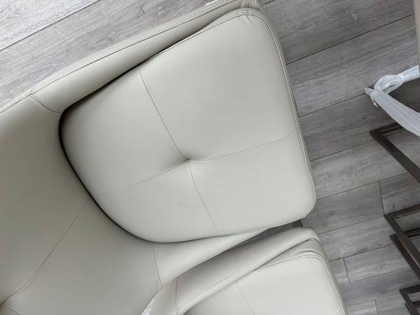 Avorio Grey Faux Leather Cantilever Dining Chairs