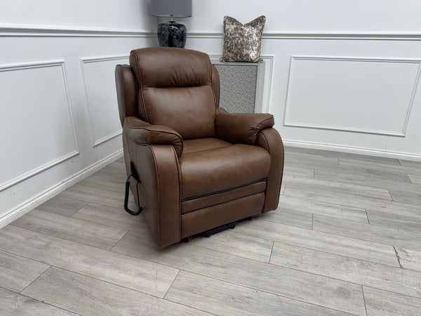 Parker Knoll Boston Leather Lift and Rise Recliner Armchair Brown Leather RRP £3445
