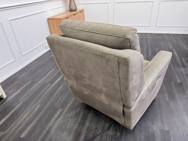 Parker Knoll Chicago Green Velvet Power Recliner Armchair Headrest & Lumbar