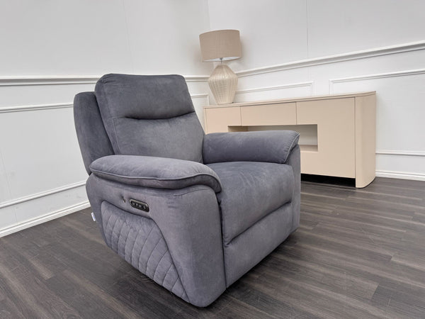 La Z Boy Austin Roxy Shadow Power Recliner Fabric Armchair