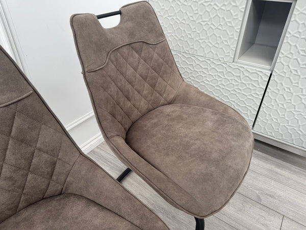 Warrior Taupe Faux Leather Cantilever Dining Chair (Choose Quantity)