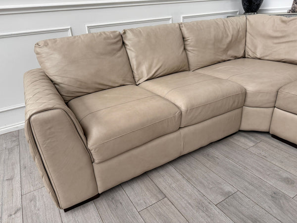 Mazzini Corner Sofa Dakota Ice Cream Leather 3/CNR/1