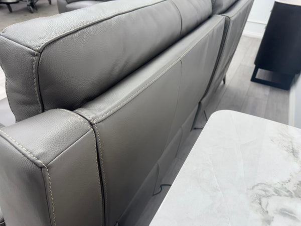 Missouri Grey Leather 3 & 2 Seater Power Recliner Sofa Set