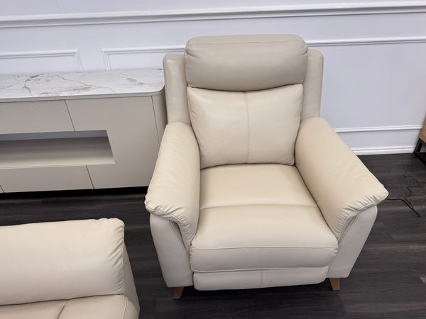 La Z Boy Kenzie Leather 3 Seater & Armchair Power Recliner Sofa Set