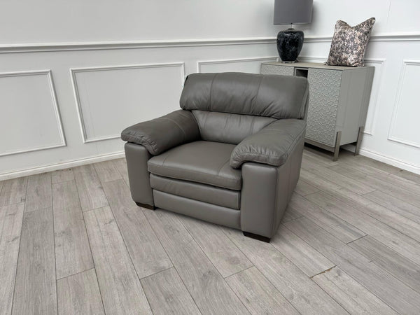 Cozee Armchair Set in Grey Pure Leather