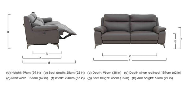 Missouri Grey Leather 3 & 2 Seater Power Recliner Sofa Set