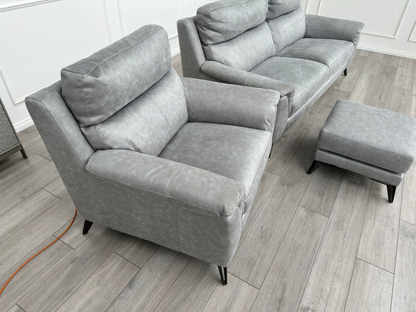 Furniture Village Contempo Grey 3 Seater Sofa + Power Recliner Armchair RRP £3,785