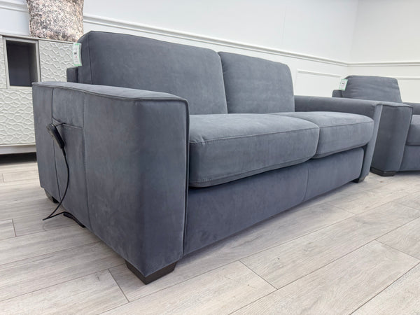 Sonno Electric 3 Seater Sofa Bed + 2x Armchairs Sofa Set Charcoal Grey + footstool