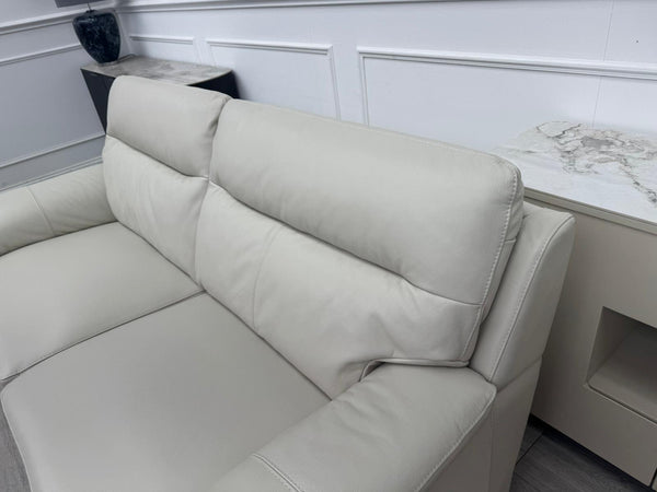 Off White Leather 3 & 3 Seater Static Sofa Set
