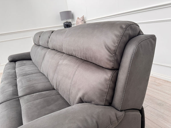 Moreno 4 Seater Power Recliner Sofa In Charcoal Material