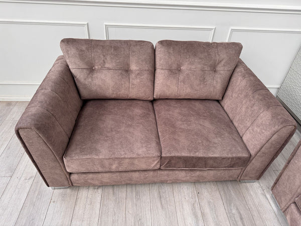 FURNITURE VILLAGE ARIANA 2+2 Seater Sofa Set Classic Back Dapple Chocolate