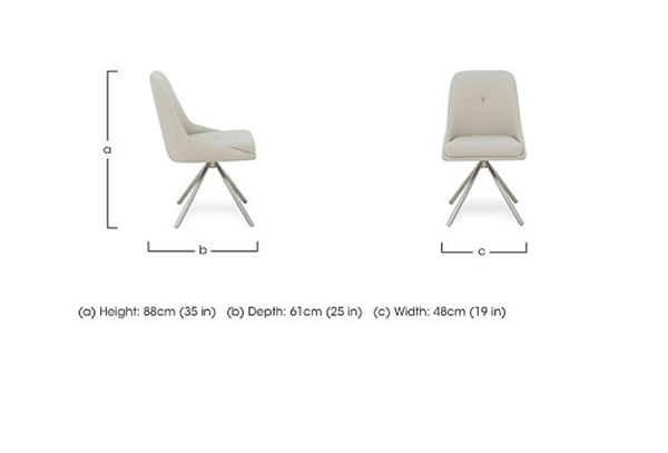 Avorio Grey Neutral Faux Leather Swivel Dining Chairs