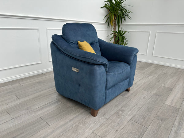 Jackson Power Recliner Armchair Stingray Indigo Fabric RRP £1,809