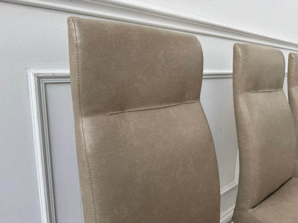 ALF Fascina Set of 6 Faux Leather Dining Chairs Taupe/ Cream RRP £3,447