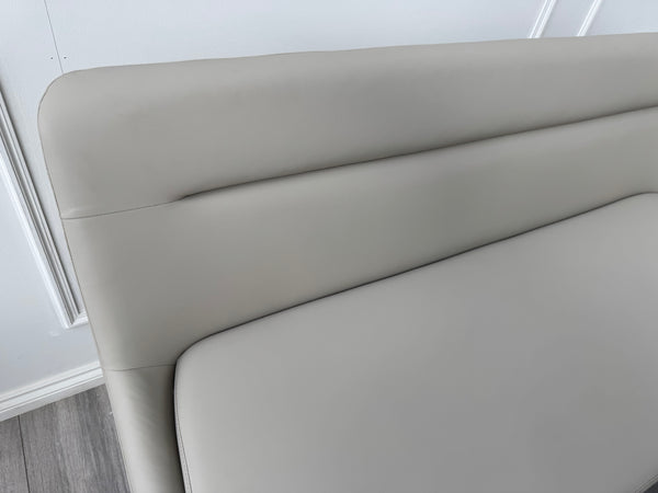 Avorio Grey Faux Leather Left Hand Facing Corner Dining Bench