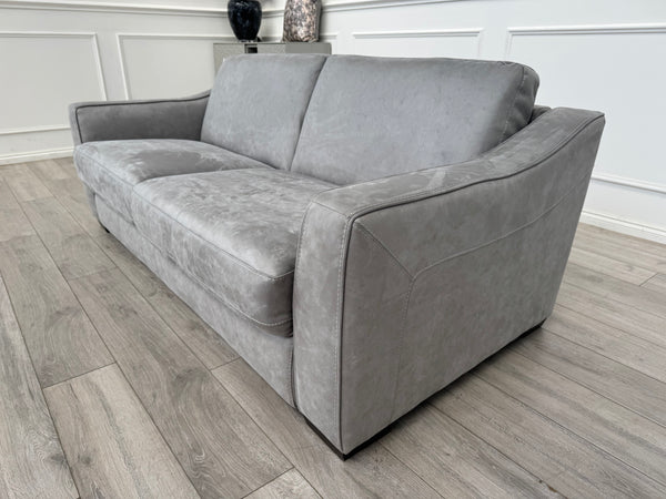 Optimus 3 Seater Sofabed Sofa Silver Grey Microfibre