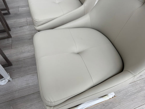 Avorio Grey Faux Leather Cantilever Dining Chairs
