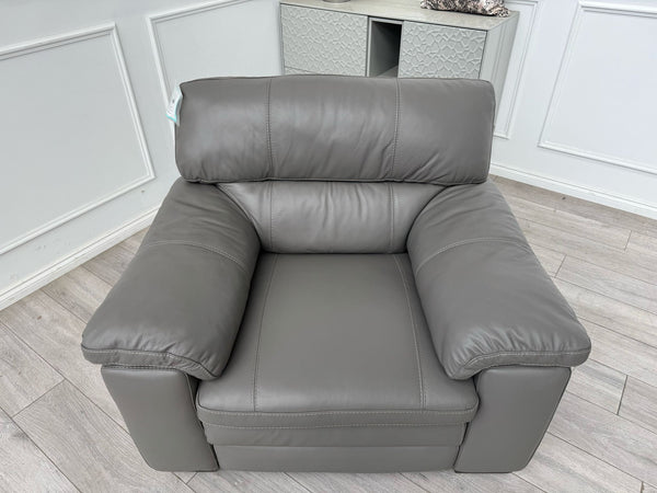 Cozee Armchair Set in Grey Pure Leather