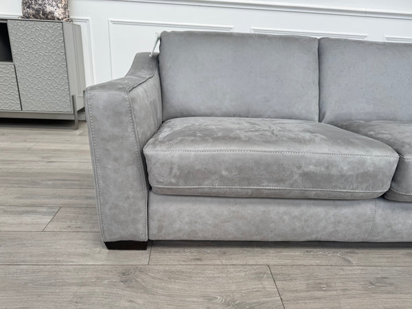 Optimus 3 Seater Sofabed Sofa Silver Grey Microfibre