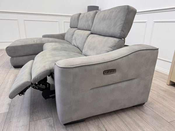 Xavier 3 Seater Fabric Power Recliner Chaise End Sofa L Shape Corner