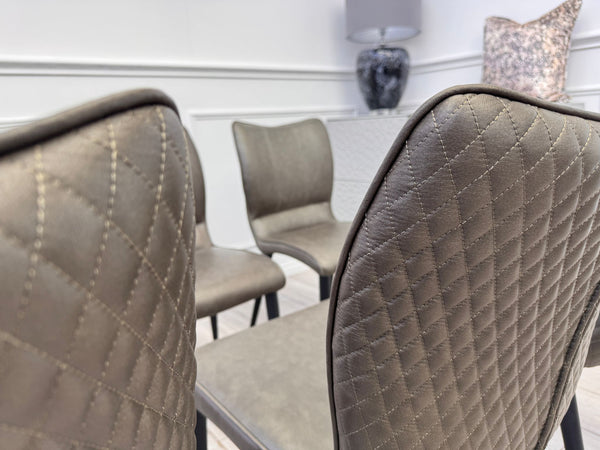 Murcia Grey Faux Leather Dining Chairs (Choose Quantity)