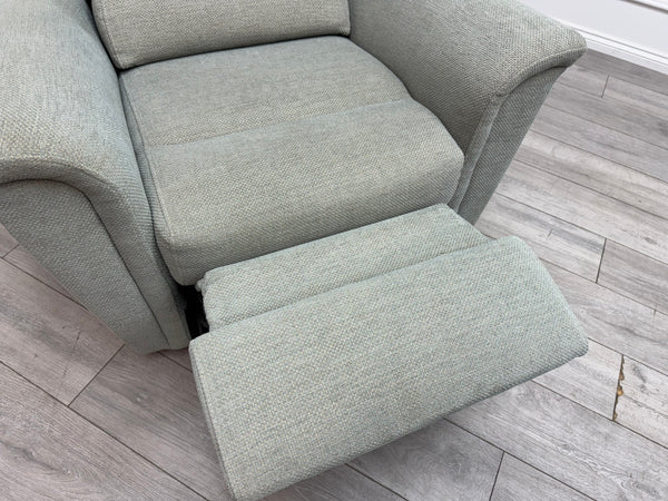 Parker Knoll Colorado Duck Egg Blue Fabric Armchair Power Recliner