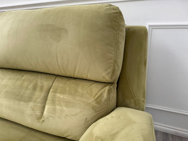G Plan Thornbury 3 Seater Sofa Olive Velvet Power Recliner & Headrest & Lumbar