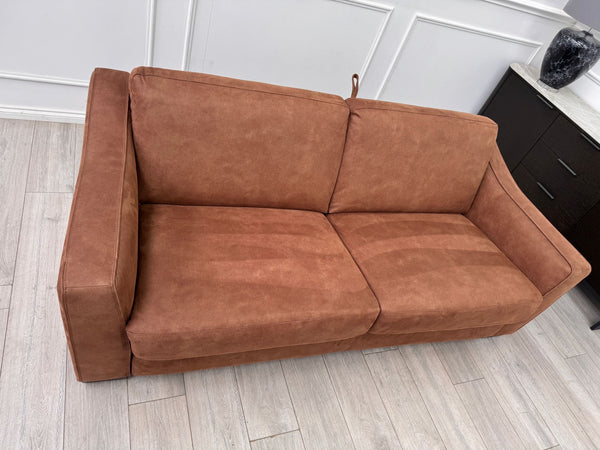 Optimus Tan Brown Fabric 3 Seater Pull Out Sofa Bed