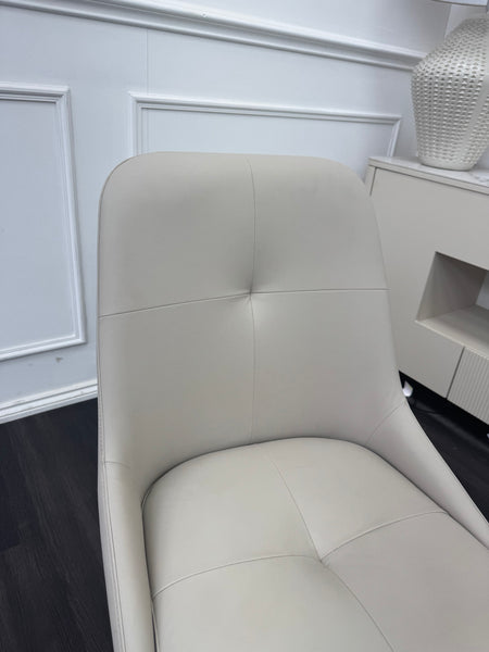 FV Avorio Pale Grey Faux Leather Swivel Dining Chair (Choose Quantity)