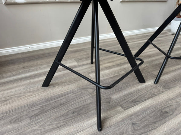 Loki Swivel Bar Stool Grey Charcoal Fabric Swivel Stylish Aesthetic Kitchen Chairs