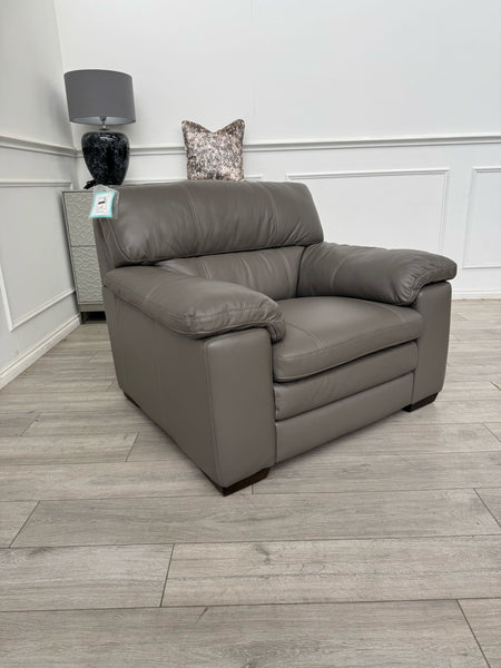 Cozee Armchair Set in Grey Pure Leather