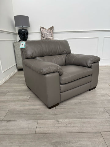 Cozee Armchair Set in Grey Pure Leather