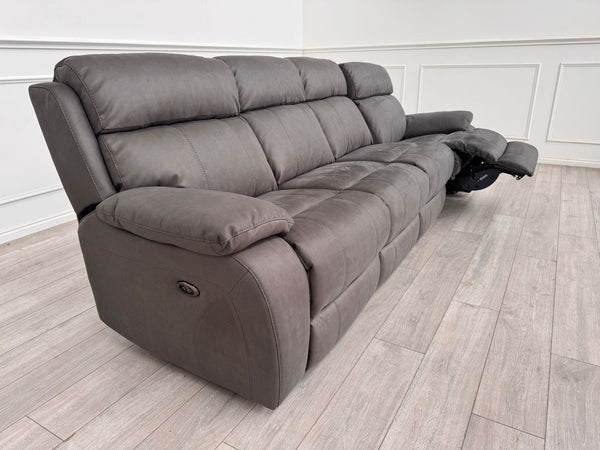 Moreno 4 Seater Power Recliner Sofa In Charcoal Material