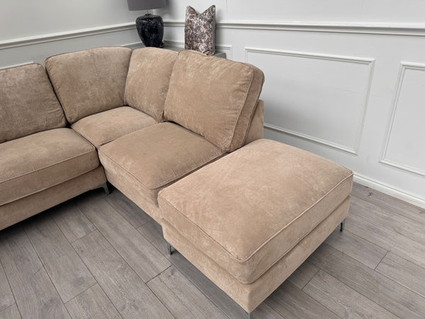 Legend Fabric Terminal End Corner Sofa Footstool Mushroom