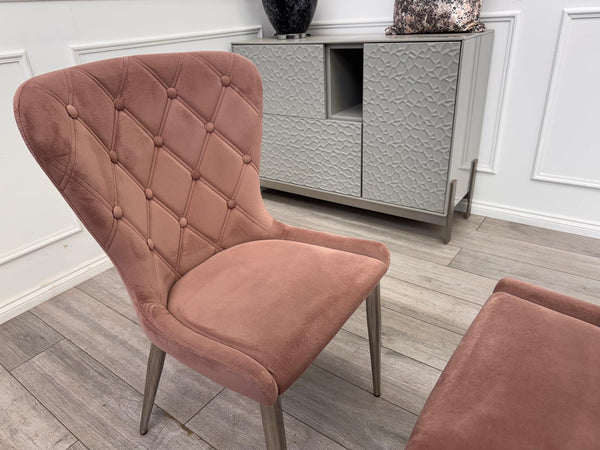 Donnie Pink Velvet Dining Chairs