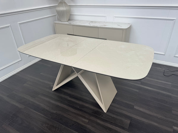 Mirage Small Extending Dining Table marble-effect ceramic top 140-170cm