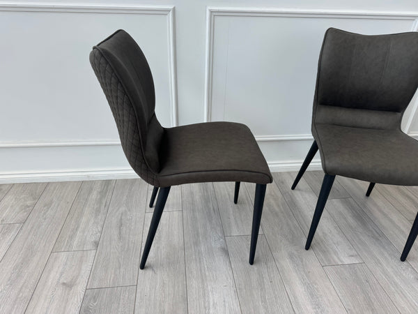 Murcia Grey Suede/Microfibre Pair of Dining Chairs