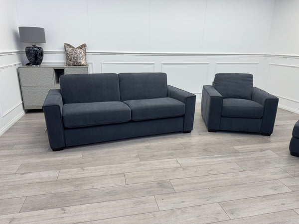 Sonno Electric 3 Seater Sofa Bed + 2x Armchairs Sofa Set Charcoal Grey + footstool