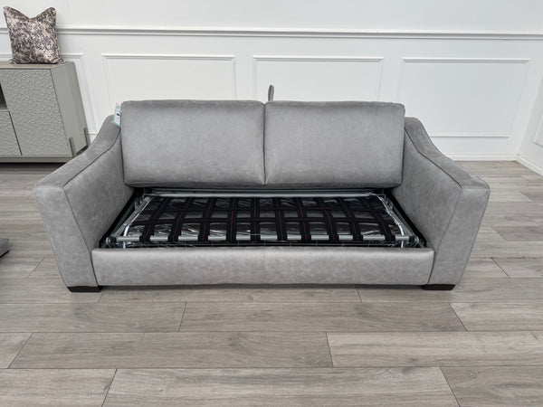 Optimus 3 Seater Sofabed Sofa Silver Grey Microfibre