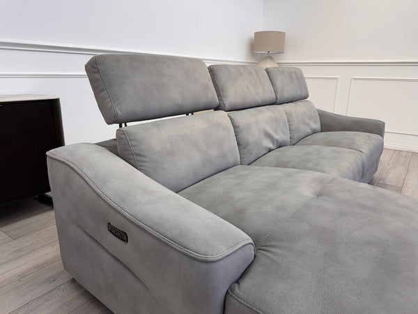 Xavier 3 Seater Fabric Power Recliner Chaise End Sofa L Shape Corner