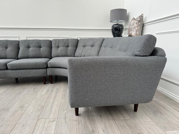 French Connection Grey Fabric Corner Sofa