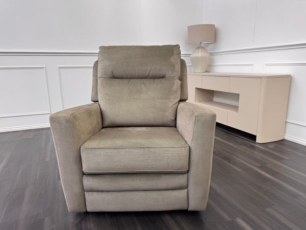 Parker Knoll Chicago Green Velvet Power Recliner Armchair Headrest & Lumbar