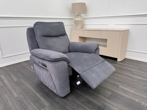 La Z Boy Austin Roxy Shadow Power Recliner Fabric Armchair