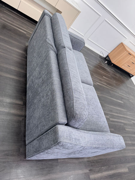 Optimus 3 Seater Grey Fabric Sofa Pull Out Bed Including Mattress
