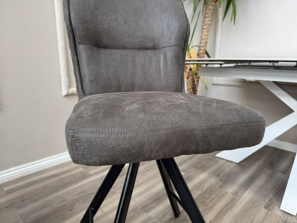 Loki Swivel Bar Stool Grey Charcoal Fabric Swivel Stylish Aesthetic Kitchen Chairs