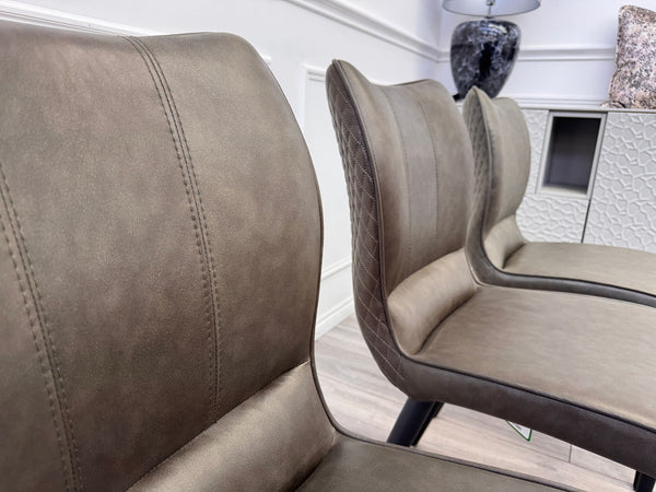Murcia Grey Faux Leather Dining Chairs (Choose Quantity)
