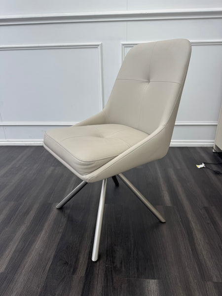 FV Avorio Pale Grey Faux Leather Swivel Dining Chair (Choose Quantity)