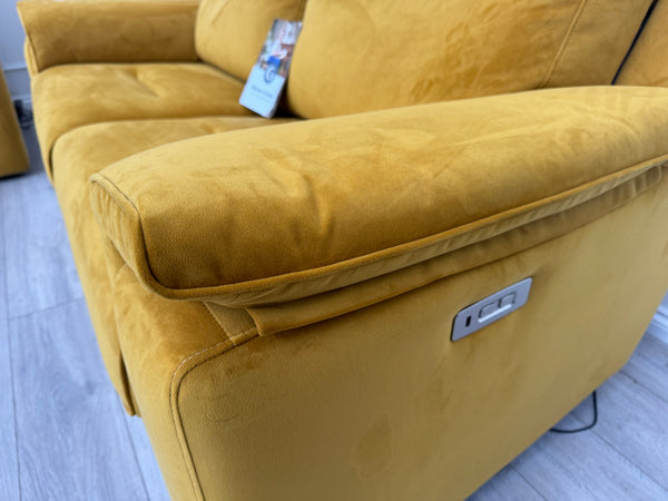 Thornbury/Harper 2+2 Seater Sofa Set Power Recliner Mustard RRP £7590