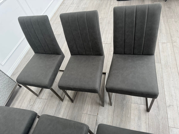 Furniture Village Grigio Grey Suede Dining Chairs